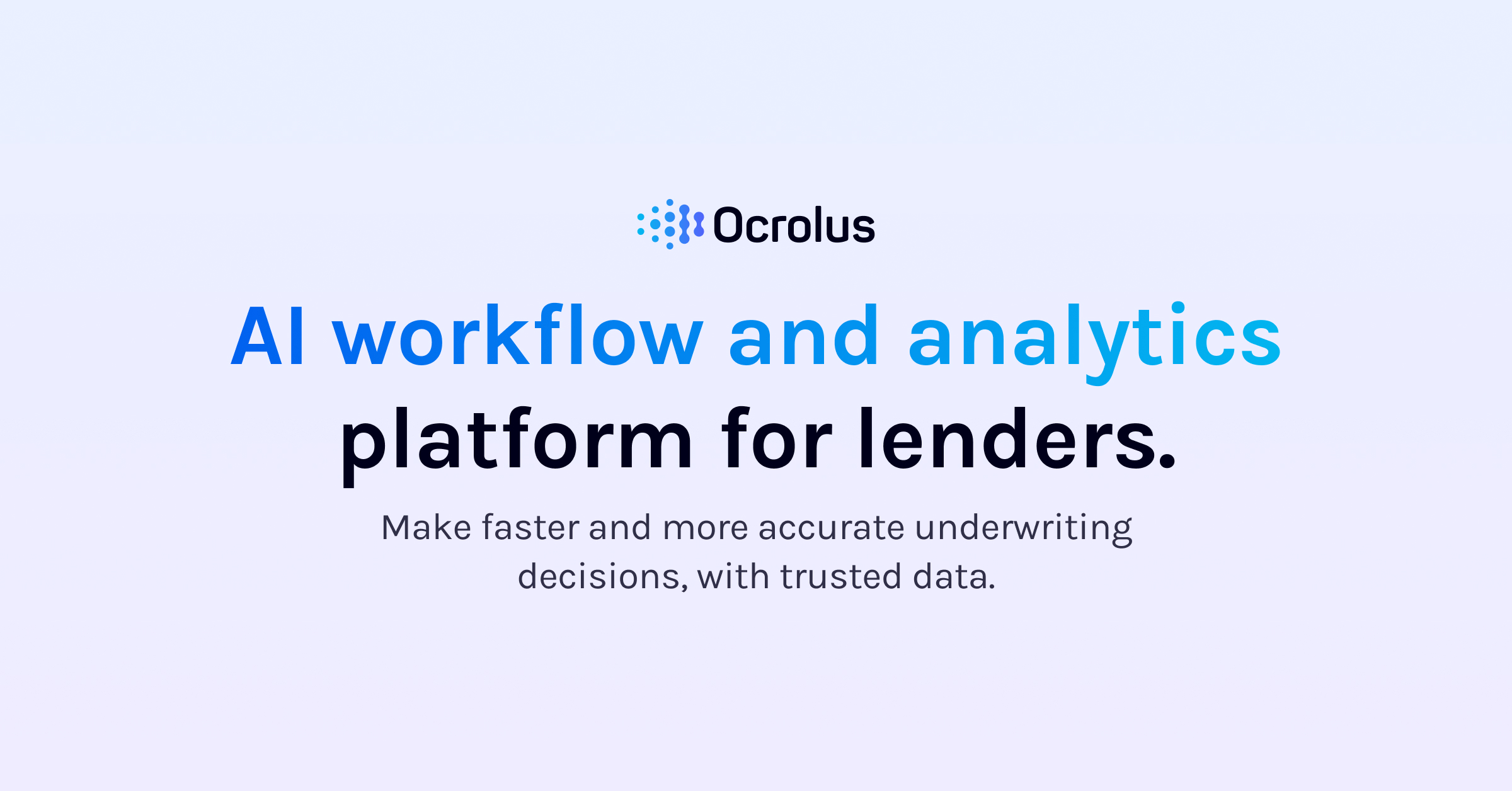 Ocrolus Mortgage AI Platform