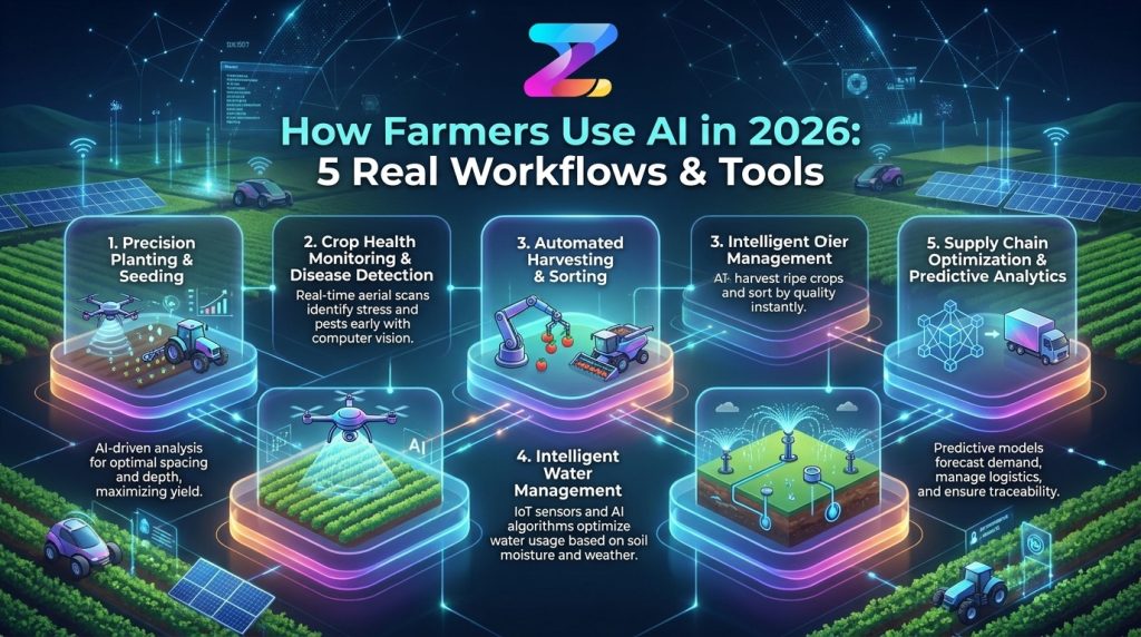 Como Agricultores Usam IA em 2026: 5 Fluxos de Trabalho Reais e Ferramentas