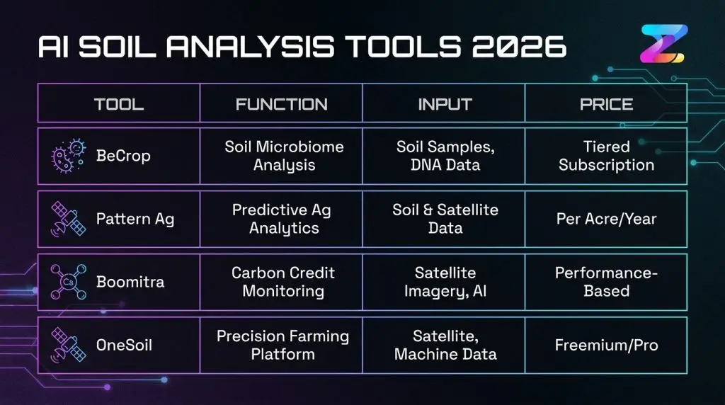 Best AI Tools for Soil Analysis in 2026 (Ranked & Priced) 3 An agronomist in a cornfield reviews an AI soil analysis report from BeCrop on a tablet, showing soil health and disease risk metrics.