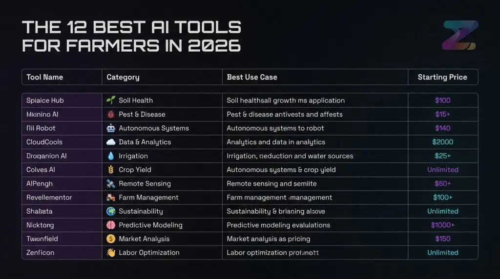2026 के लिए किसानों और कृषि वैज्ञानिकों के लिए 12 सर्वश्रेष्ठ AI उपकरण 3 Plantix रोग निदान ऐप, OneSoil सैटेलाइट इमेजरी मैप और AgriWebb पशुधन रिकॉर्ड स्क्रीन के स्क्रीनशॉट।