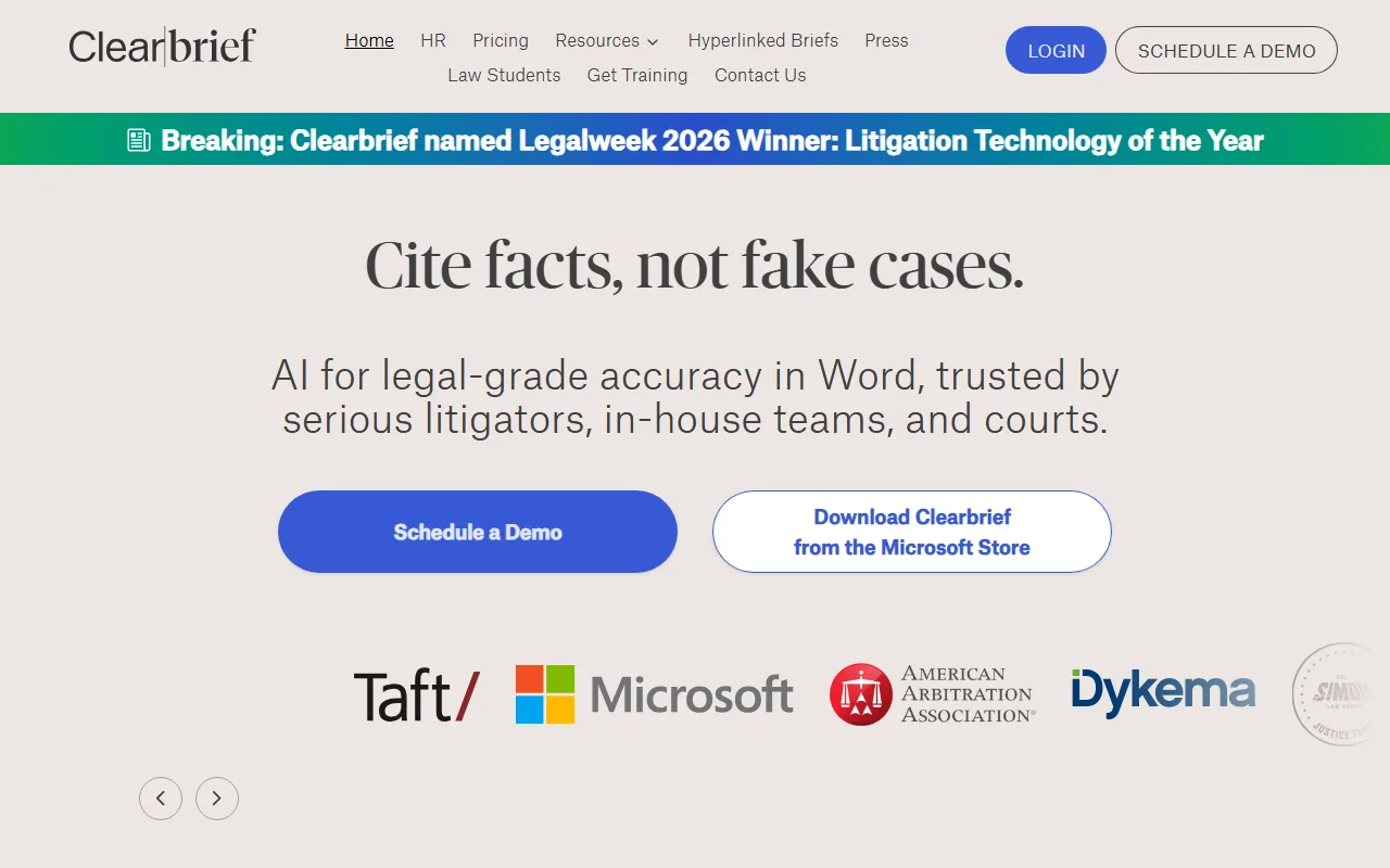 Clearbrief screenshot — interface view 1