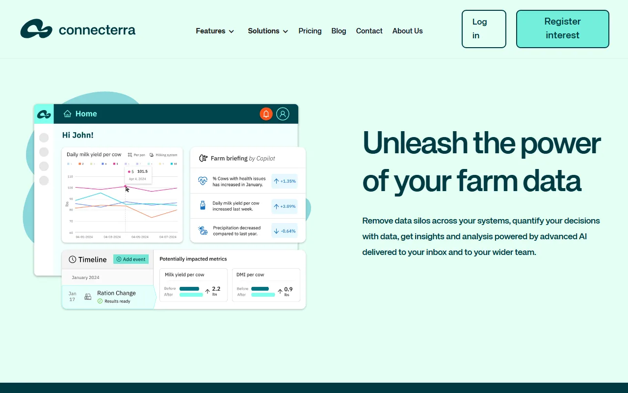 Connecterra screenshot — interface view 1