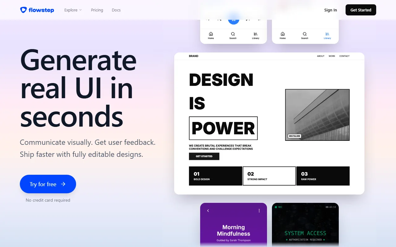 Flowstep screenshot — interface view 1