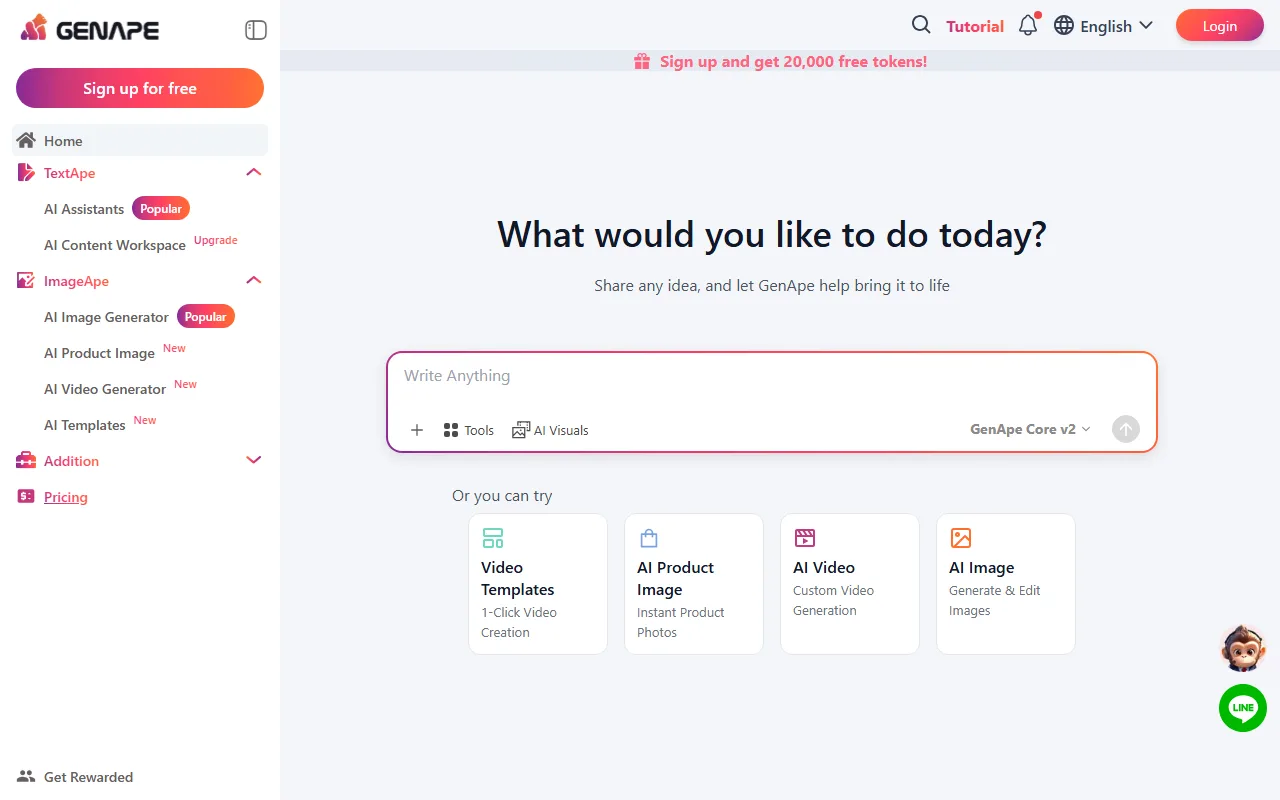 GenApe screenshot — interface view 1