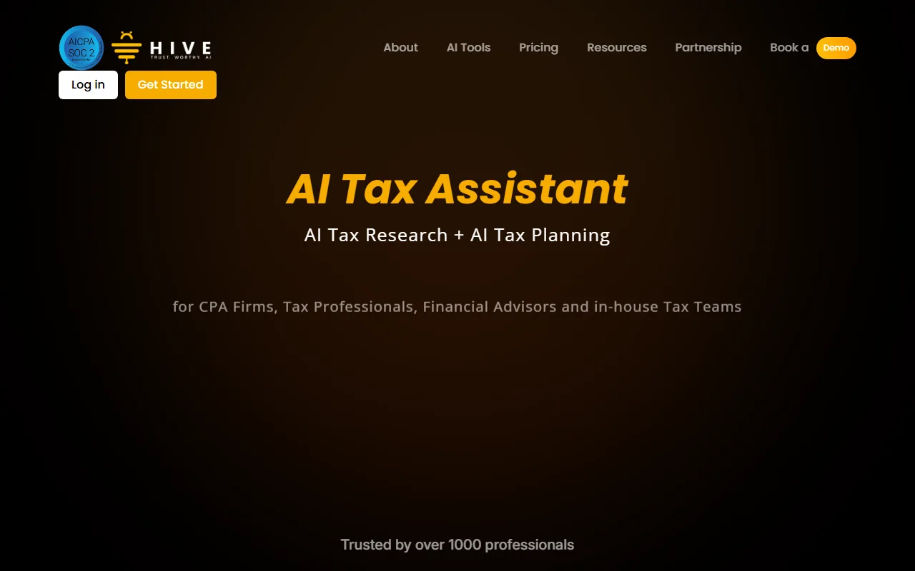 Hive Tax screenshot — interface view 1