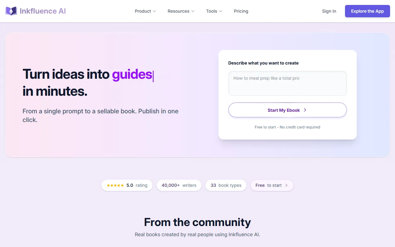 Inkfluence AI screenshot — interface view 1