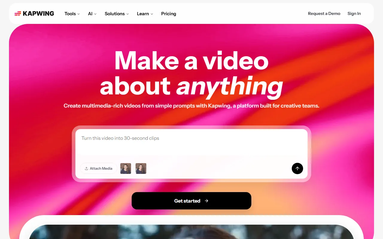 Kapwing screenshot — interface view 1
