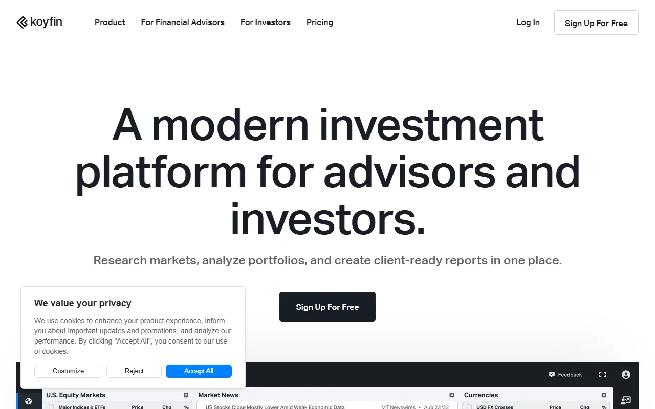 Koyfin screenshot — interface view 1