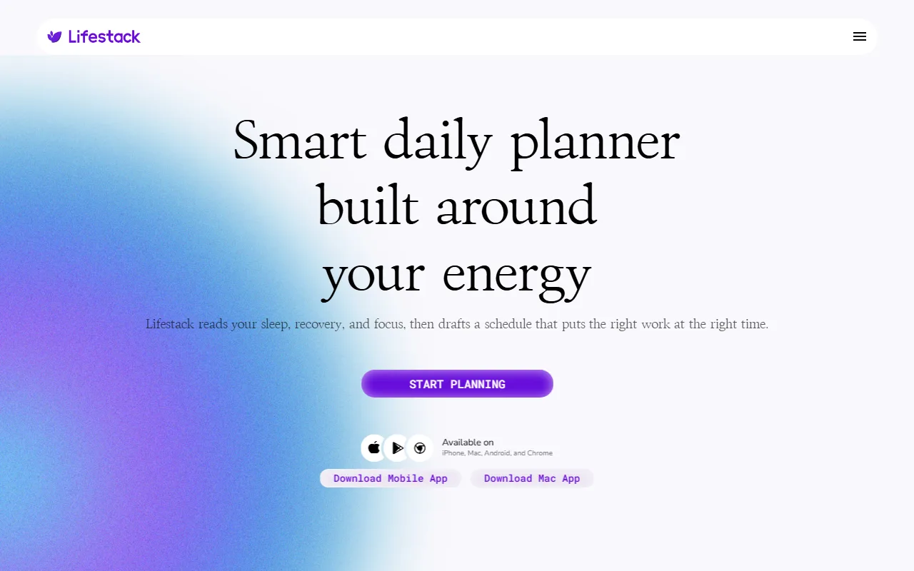 Lifestack screenshot — interface view 1