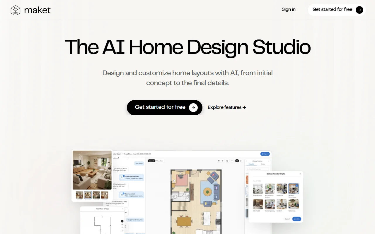 Maket screenshot — interface view 1