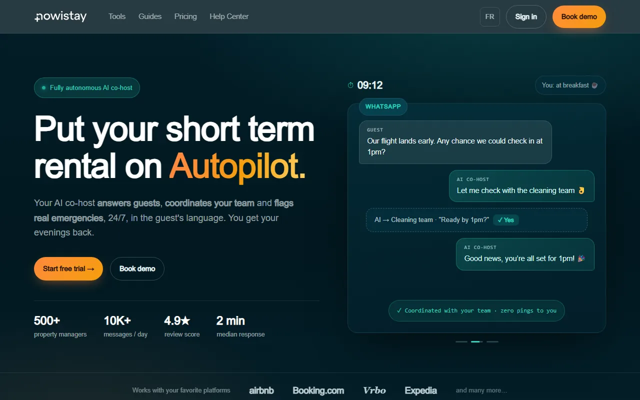 Nowistay screenshot — interface view 1