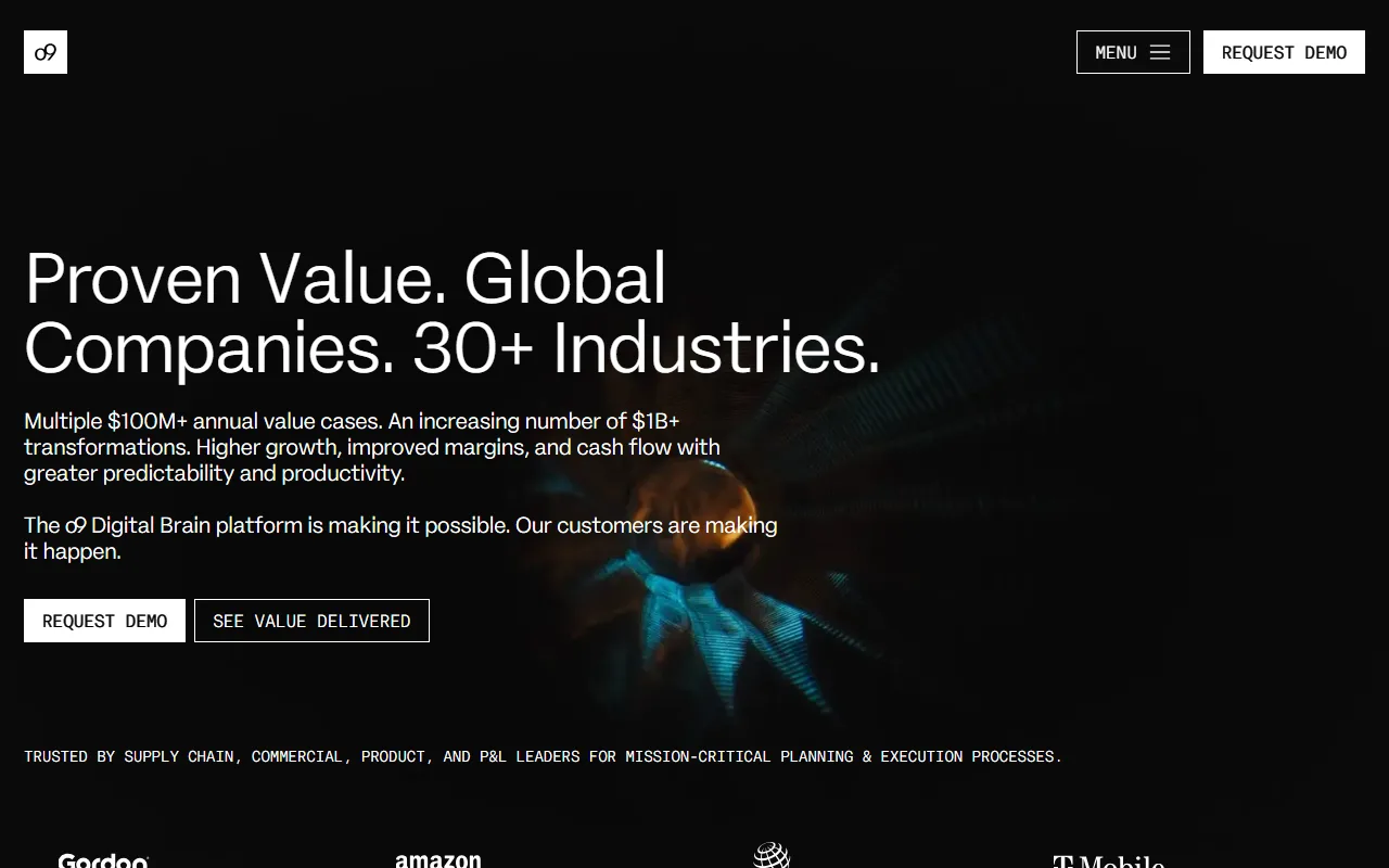 o9 Solutions screenshot — interface view 1