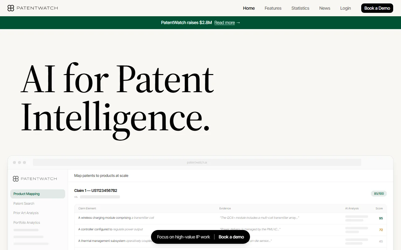 PatentWatch screenshot — interface view 1