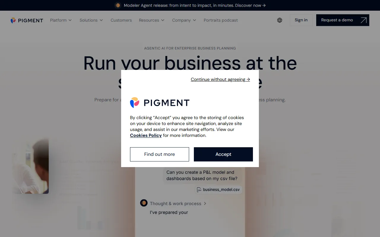Pigment screenshot — interface view 1