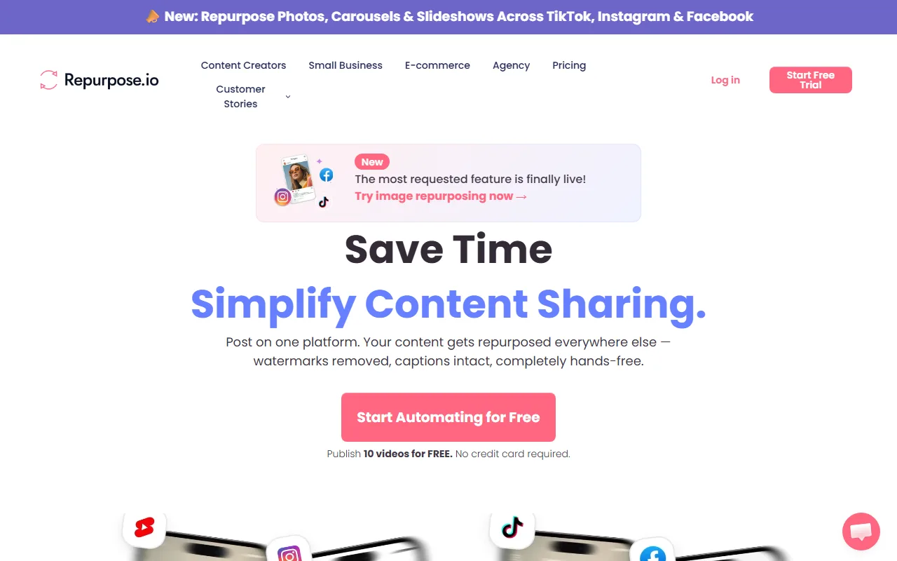 Repurpose.io screenshot — interface view 1