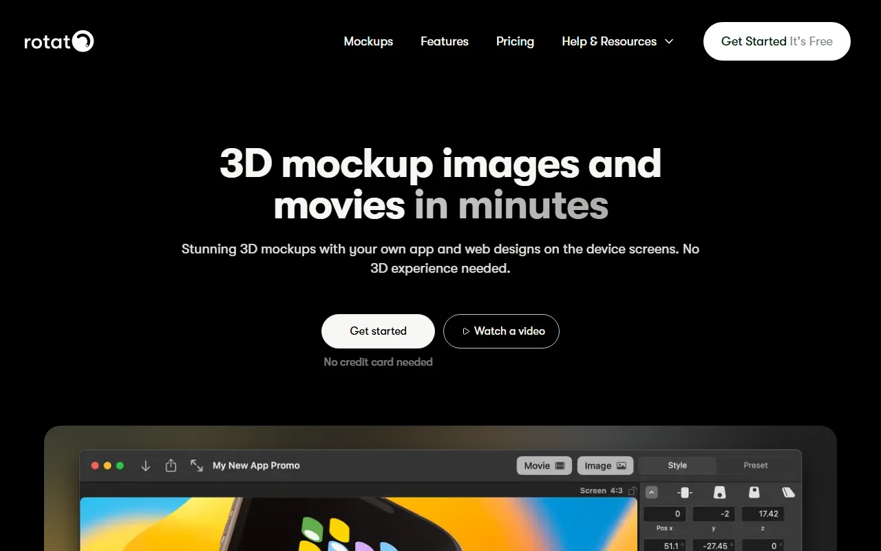 Rotato screenshot — interface view 1