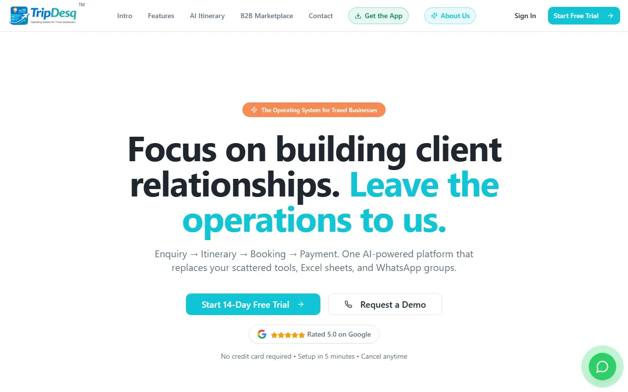 TripDesq screenshot — interface view 1