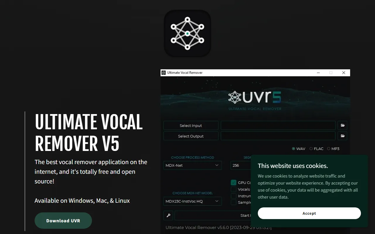 Ultimate Vocal Remover screenshot — interface view 1