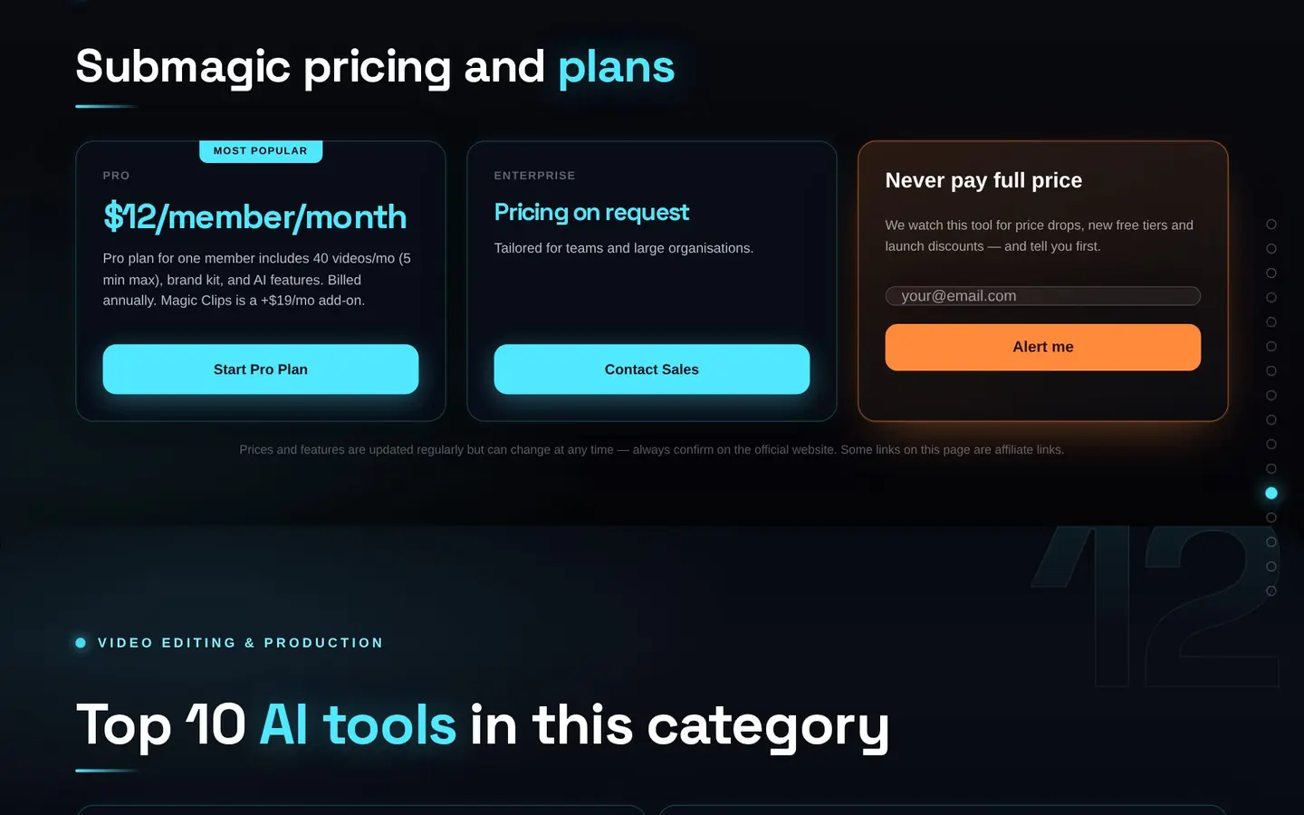 Envía tu herramienta de IA — Zekai 6 pricing